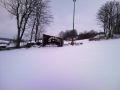 Sněžný pluh v kůlně